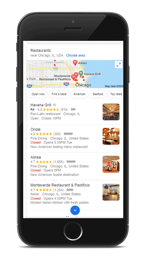 optimized google my business listings on phone