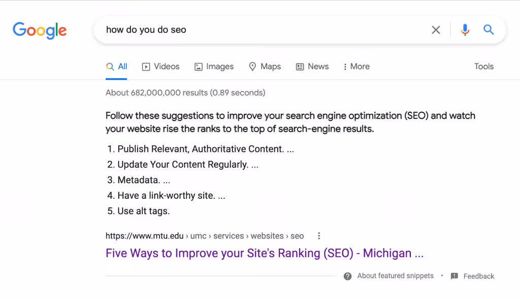 different seo results
