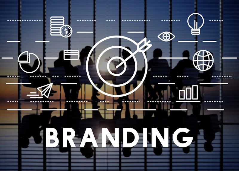 A visual guide showing the key elements of creating a brand identity